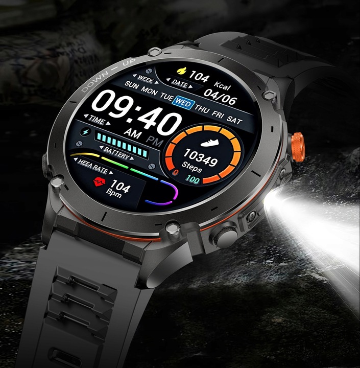 SMARTWATCH MĘSKI ZEGAREK GPS 730 MAH KOMPAS ROZMOWY LATARKA AMOLED PL