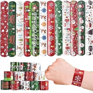 Samozaciskowe opaski na rękę świąteczne zestaw 48 sztuk