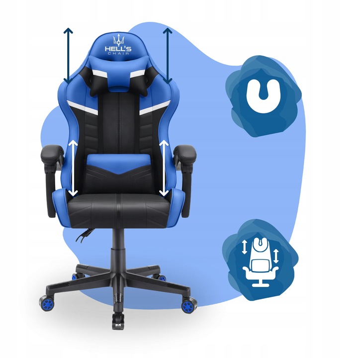 FOTEL GAMINGOWY DLA GRACZA BIUROWY HELL'S