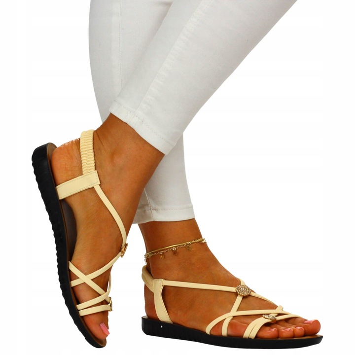 DAMSKIE SANDAŁY ELEGANCKIE NA LATO PŁASKIE