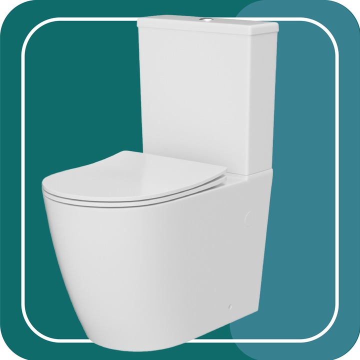 KOMPAKT WC NAUTILIUS LAVITA BEZRANTOWHY BIAŁY WYPINANA DESKA WOLNOOPADAJĄCA