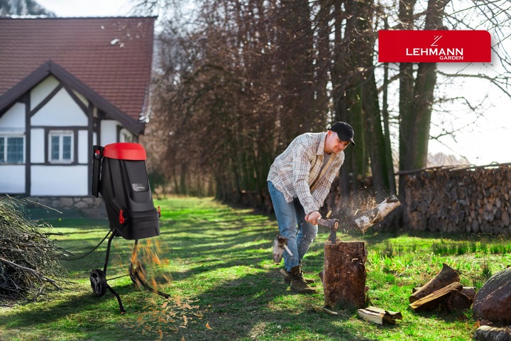 ROZDRABNIACZ DO GAŁĘZI RĘBAK ELEKTRYCZNY MOCNY SAMOZASYSAJĄCY 3600W + TORBA