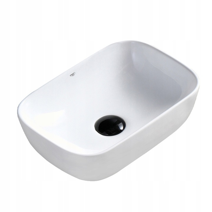 UMYWALKA NABLATOWA CERAMICZNA PROSTOKĄTNA MILO-WH-370 BIAŁA 8