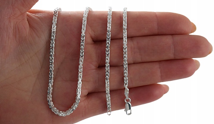 Łańcuszek Srebrny Splot Królewski 3,00 mm Pełny Diamentowany Grawer Gratis