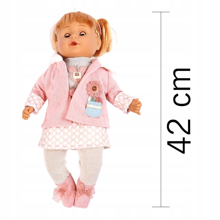 Lalka Bobas Interaktywna Miękka Jak Żywa Duża 42cm Śpiewa Mówi Dziewczynka