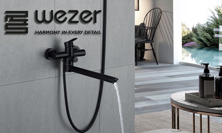 Bateria umywalkowa wysoka WEZER EKO11A-09-BLACK