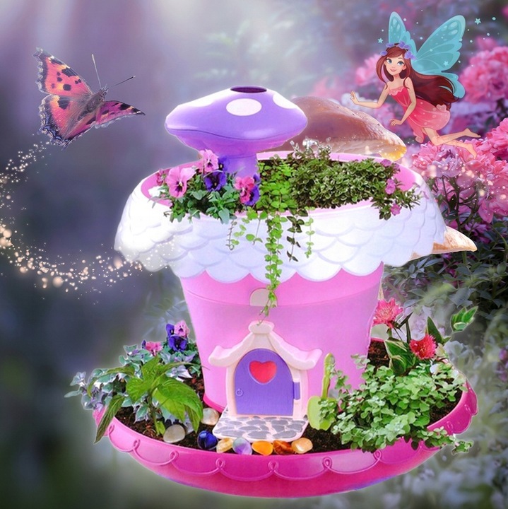 MAGICZNY DOMEK OGRÓD WRÓŻKI Uprawa Roślin KWIATY KONEWKA NASIONA STOLIK ++