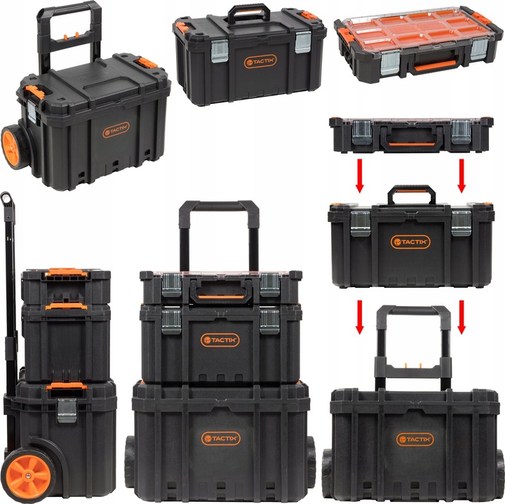Skrzynka narzędziowa modułowa kołach ZESTAW TACTIX