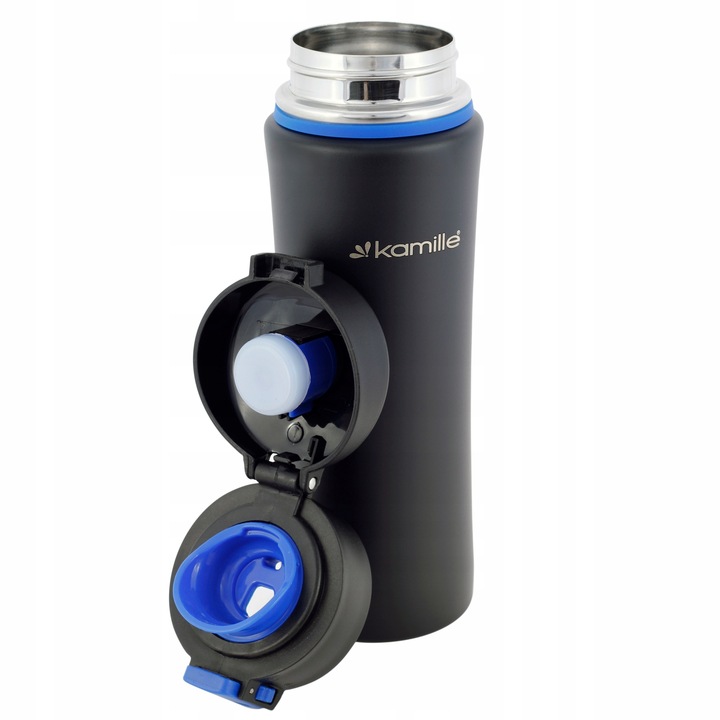 KUBEK TERMICZNY TERMOS STALOWY 100% SZCZELNY pojemny bidon KAMILLE 500 ml