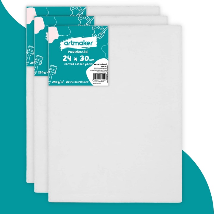 DUŻY ZESTAW Malarski sztaluga farby płótna prezent