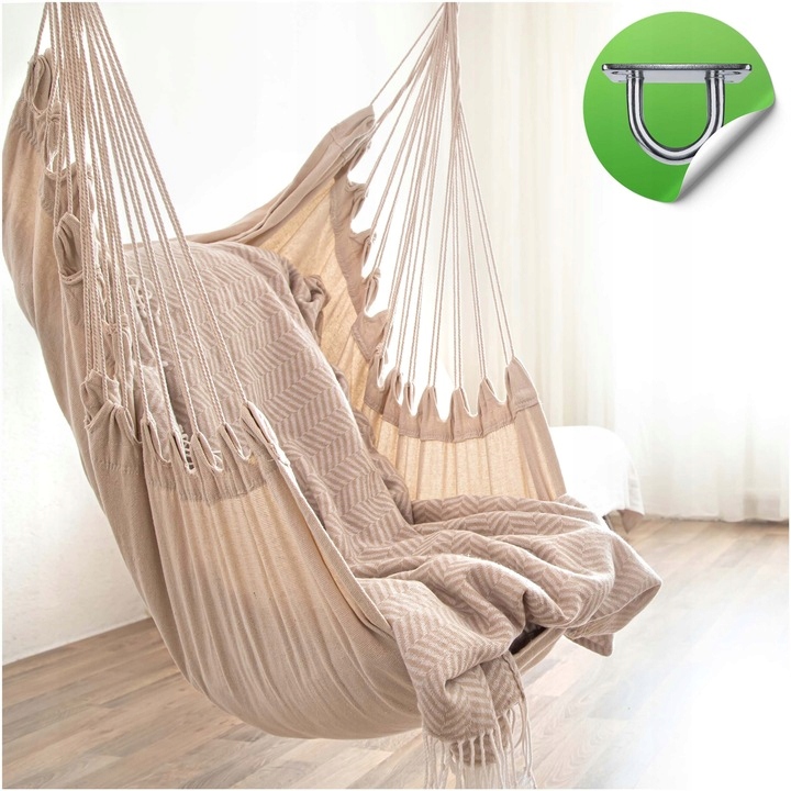 MOCOWANIE SUFITOWE UCHWYT MONTAŻOWY DO HAMAKA HUŚTAWKI HAK WOREK ZESTAW