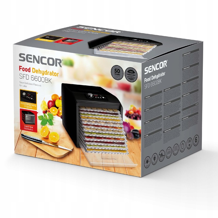 Suszarka Spożywcza do Żywności Sencor SFD 6600BK