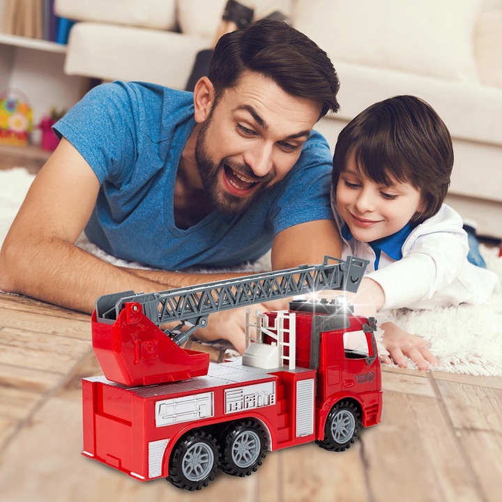 STRAŻ POŻARNA WÓZ STRAŻACKI Z DRABINĄ AUTO SAMOCHÓD INTERAKTYWNY DŹWIĘK