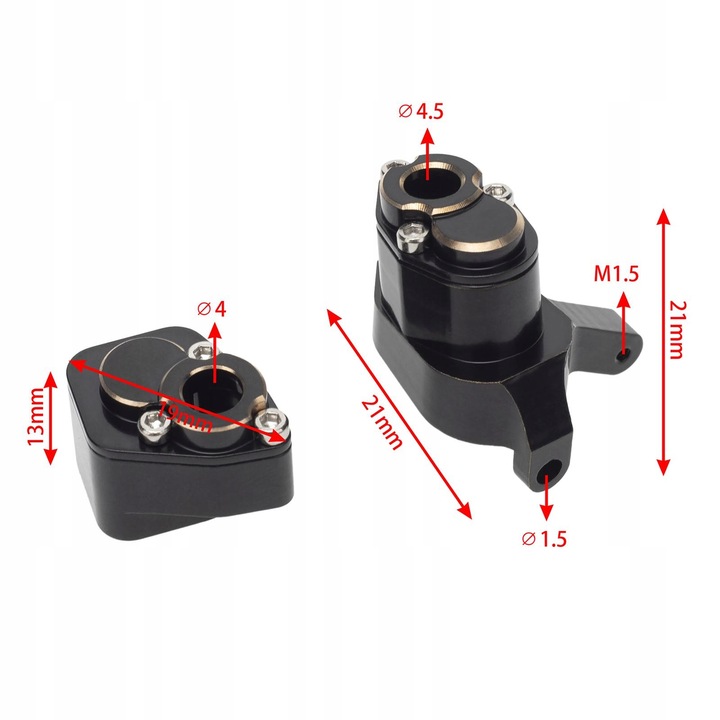 1/24 Metalowe części zamienne do przedniej i tylnej osi do Axial SCX24 C10