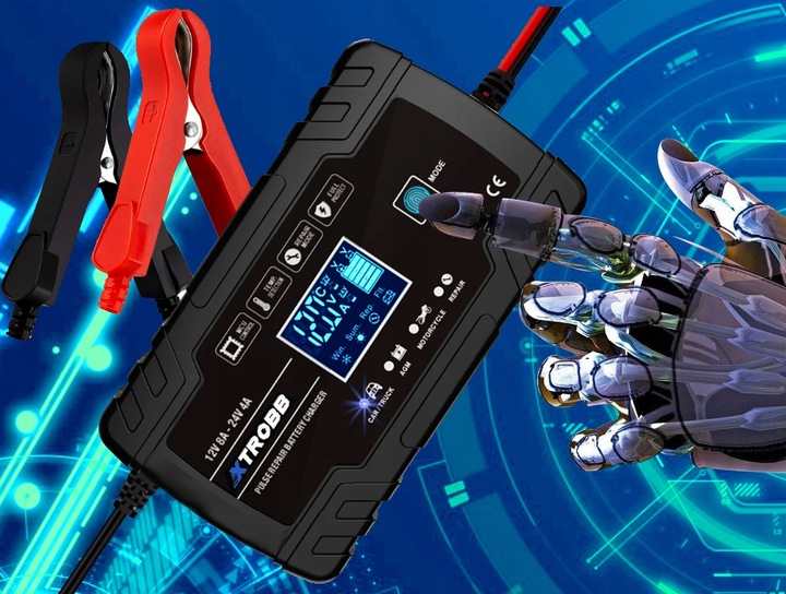 PROSTOWNIK AUTOMATYCZNY Z FUNCJĄ NAPRAWY 12V 24V LED ŁADOWARKA AKUMULATORÓW