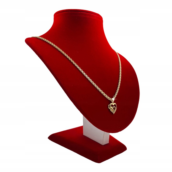 ZŁOTY ŁAŃCUSZEK Z SERDUSZKIEM PR 925/585 PREZENT DLA ŻONY NA ROCZNICĘ ŚLUBU