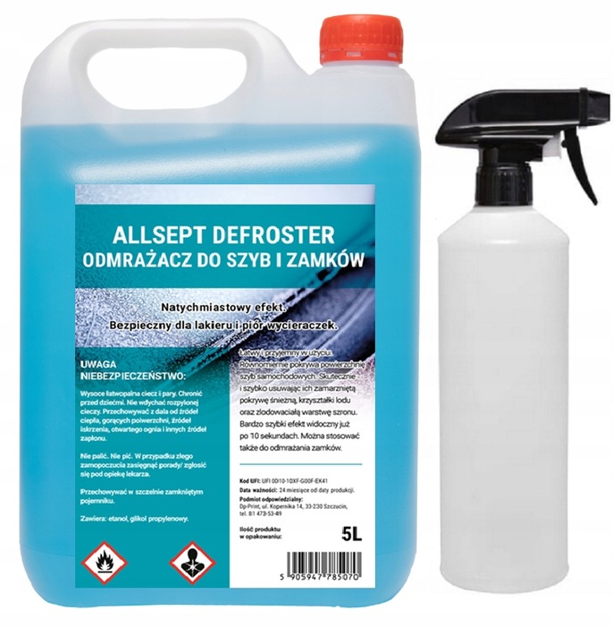 ODMRAŻACZ DO SZYB 5L ZIMOWY PŁYN DO ODMRAŻANIA -40