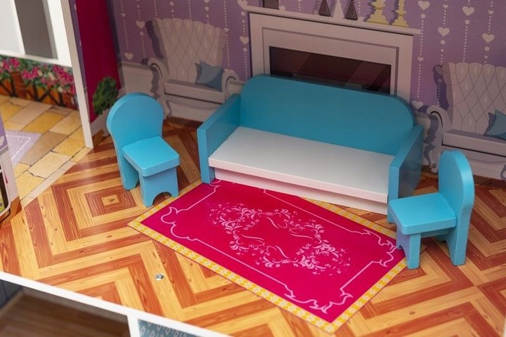 DREWNIANY DOMEK DLA LALEK WILLA MEBELKI W ZESTAWIE