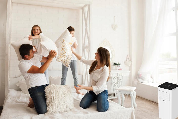 ULEPSZONY KLIMATYZATOR KLIMA PRZENOŚNY MOCNY MOBILNY 2,6kW 290M3 WiFi 4w1