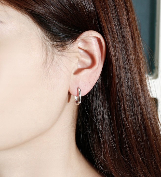 Kolczyki srebrne 925 elipsa geometryczne angielskie zapięcie srebro 925