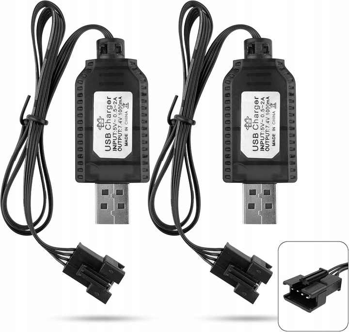2 szt. Uniwersalna ładowarka akumulatorów USB do akumulatorów LiPo 7.4 V 2