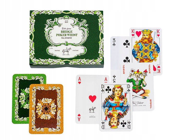 Karty podwójne, liście dębu. Piatnik