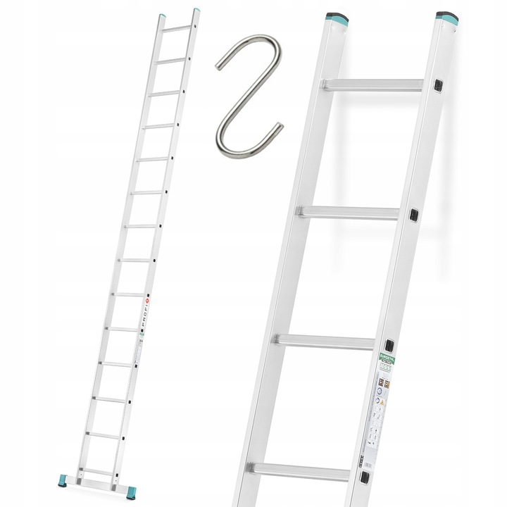 Drabiny drabina aluminiowa przystawna 1x14 - 3,98m
