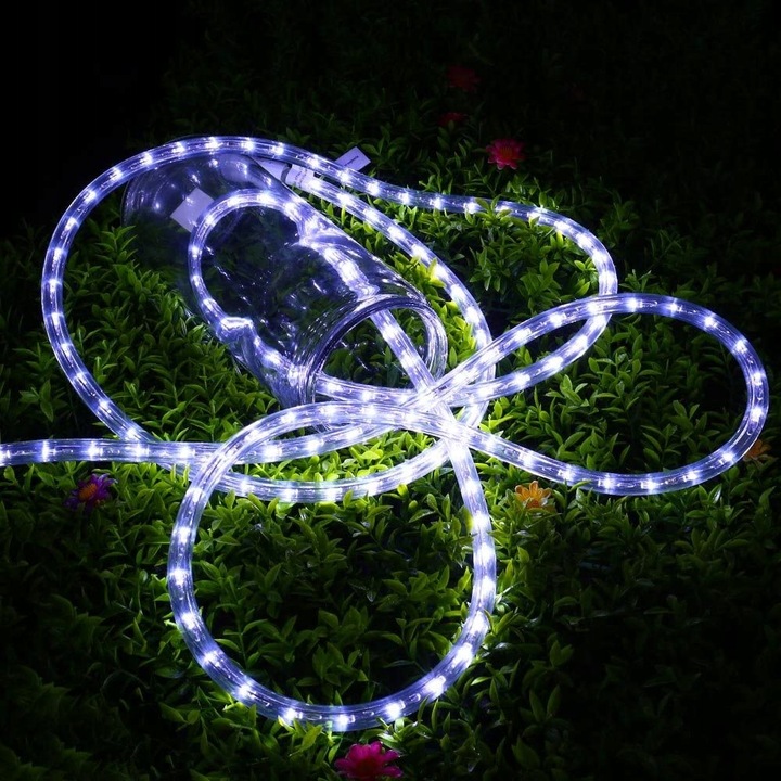 PIĘKNY JASNY WĄŻ ŚWIETLNY Z BROKATEM LED LAMPKI OZDOBNE CHOINKOWE 10M ZEW.