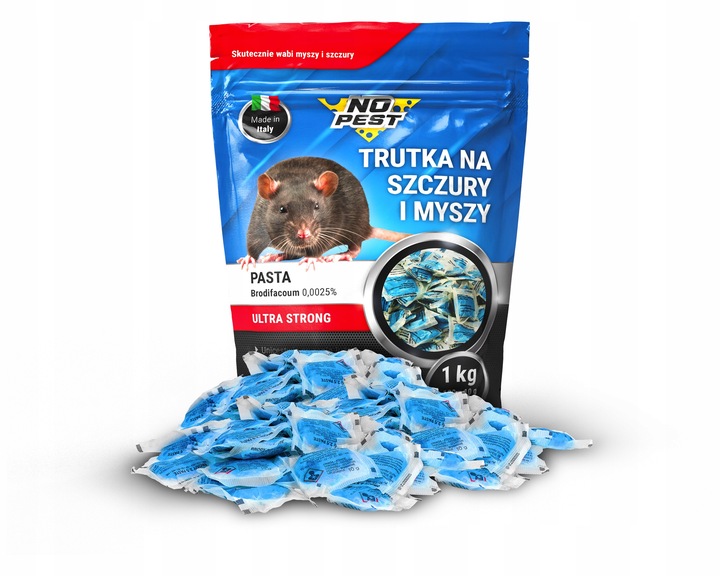 SILNA TRUTKA ŚRODEK TRUCIZNA PASTA NA SZCZURY MYSZY GRYZONIE 3KG NO PEST