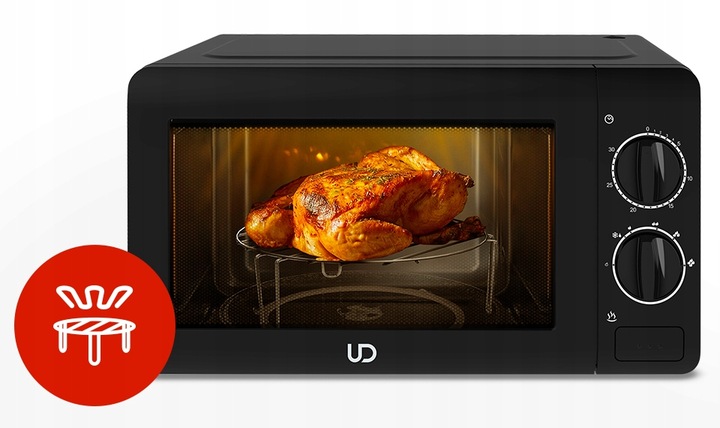 CZARNA KUCHENKA MIKROFALOWA UD MIKROFALÓWKA MIKROFALA WOLNOSTOJĄCA GRILL