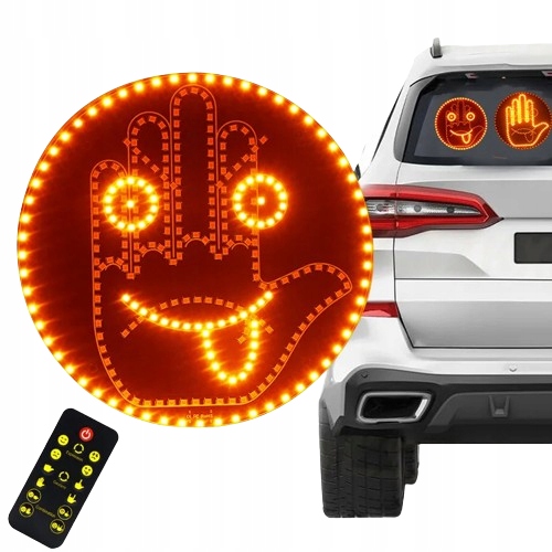 SYGNALIZATOR GESTÓW LED DO SAMOCHODU 8 GESTÓW ŚRODKOWY PALEC ! EMOTKI PILOT