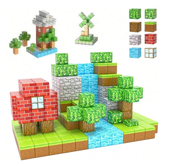 KLOCKI MAGNETYCZNE KOSTKI Sześciany Konstrukcje 3D 312 elementów