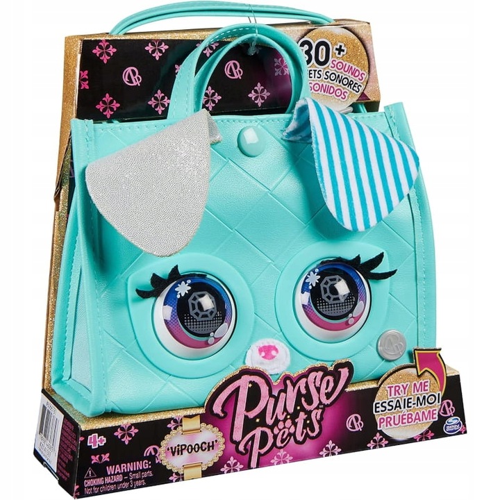 PURSE PETS INTERAKTYWNA TOREBKA Z DŹWIĘKIEM I RUCHOMYMI OCZAMI PIESEK