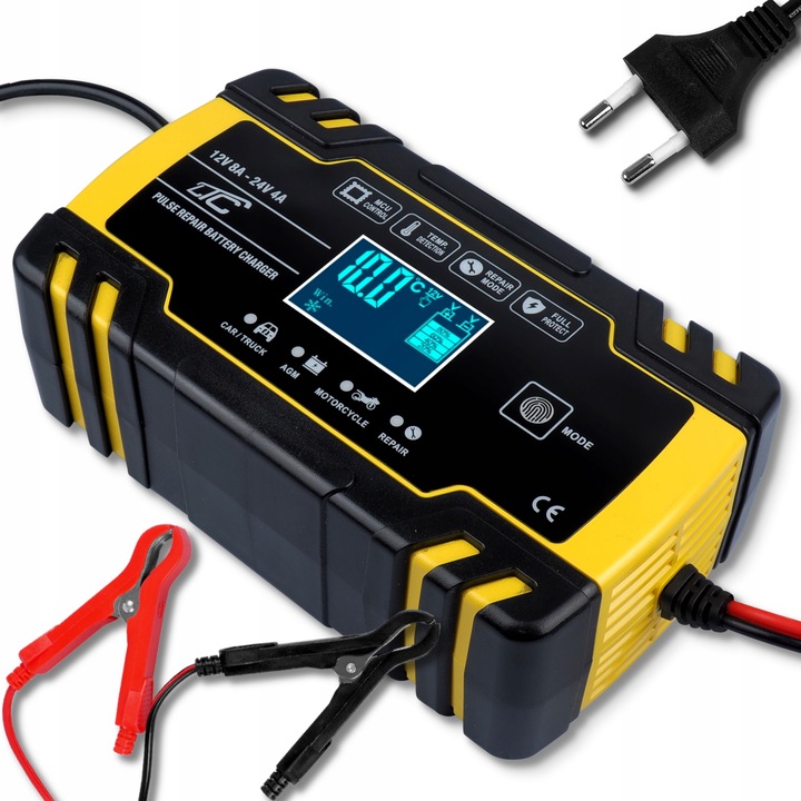 PROSTOWNIK ŁADOWARKA AUTOMATYCZNY INTELIGENTNY LCD 24V 12V 8A