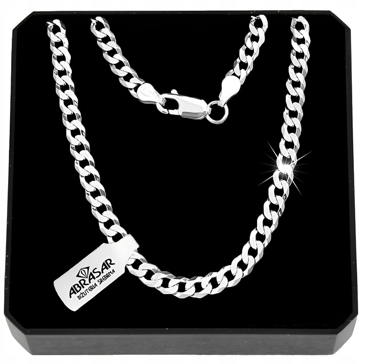 SREBRNY MĘSKI OKAZAŁY ŁAŃCUSZEK PANCERKA 045/55cm DLA NIEGO SREBRO 925