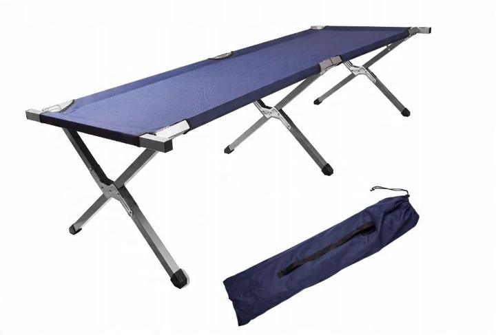 Łóżko polowe składane turystyczne kanadyjka XXL niebieskie 150kg