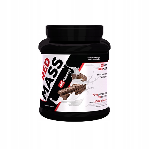GAINER Red Mass 2000g BIAŁKO węglowodany MASA SIŁA czekolada Red Support