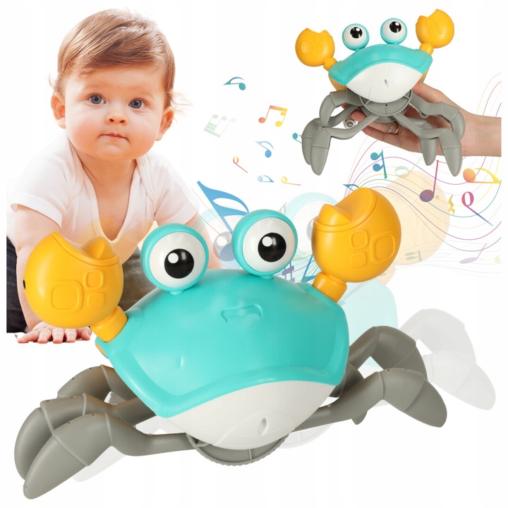 PEŁZAJĄCY UCIEKAJĄCY KRAB INTERAKTYWNA ZABAWKA CHODZĄCY GRAJĄCY DLA DZIECI