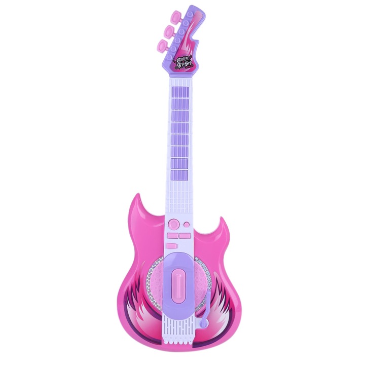 DUŻA GITARA ELEKTRYCZNA ZABAWKA MUZYCZNA DLA DZIECI MIKROFON +STATYW ZESTAW