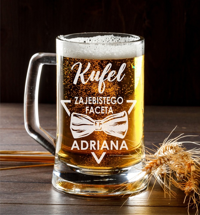 Kufel do piwa z grawerem NA DZIEŃ MĘŻCZYZNY WALENTYNKI Urodziny inne okazje