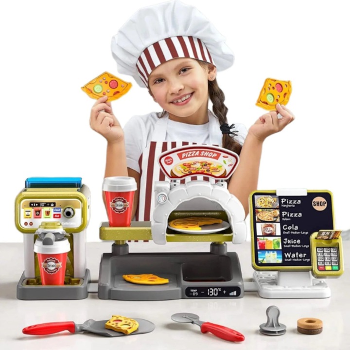 KASA SKLEPOWA INTERAKTYWNA PIZZERIA SKLEP DUŻY ZESTAW EKSPRES do KAWY WODA