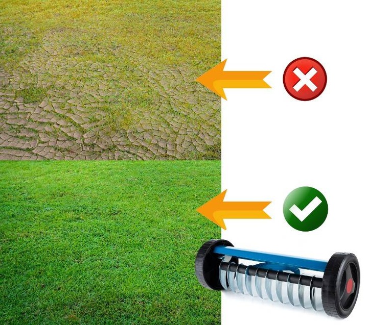 WERTYKULATOR AERATOR TRAWNIKA RĘCZNY NAPOWIETRZACZ WAHADŁOWY DO TRAWY KOLCE