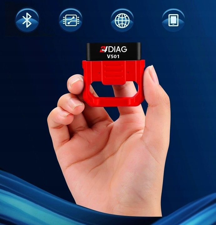 INTERFEJS DIAGNOSTYCZNY 24DIAG V501 ELM327 BLUETOOTH 5.0 OBD2 iOS ANDROID
