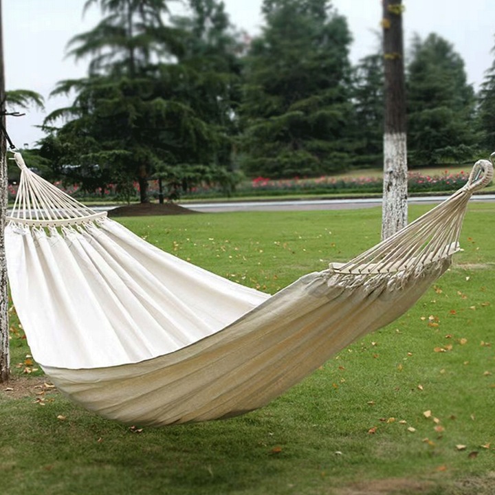 HAMAK OGRODOWY XXL BRAZYLIJSKI dwuosobowy WZMOCNIONY DRĄŻEK 260 x 155 cm