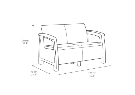 MEBLE OGRODOWE CORFU SET ZESTAW TECHNORATTAN. BRĄZ
