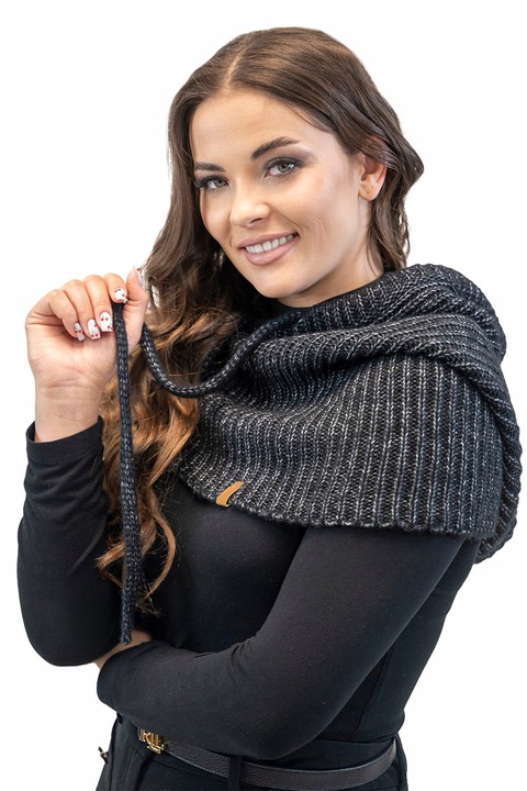 Vivisence 70102 BALACLAVA czarny ciepły z szalikiem KAPTUR KOMINIARKA