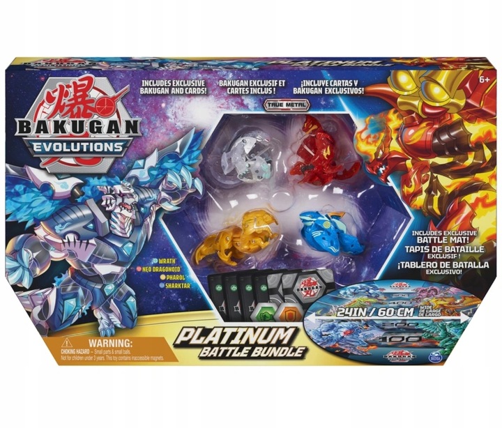 BAKUGAN EVOLUTIONS ZESTAW PLATINUM FIGURKI + MATA