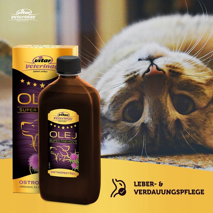 VITAR Veterinae Olej z Ostropestu 1000 ml - bogate źródło E witaminy+Omega