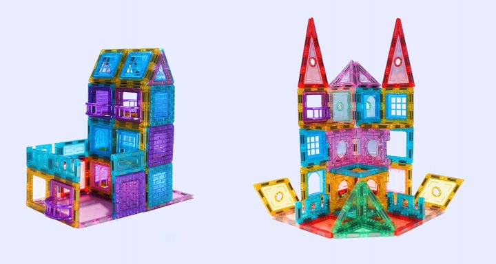 KLOCKI MAGNETYCZNE PANELE KONSTRUKCYJNE 80 elementów