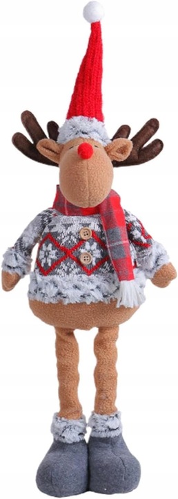 Skrzat Krasnal Świąteczny Teleskopowy Duży Gnom Wysoki Renifer Regulowany